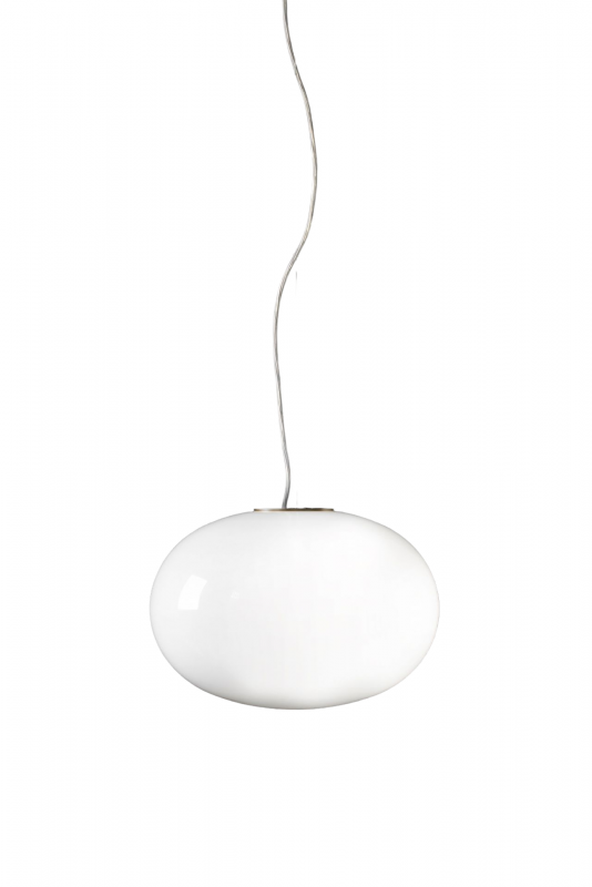 Weiße Alba Pendelleuchte mit sanftem Licht, moderne Hängelampe für Wohnzimmer und Esszimmer.